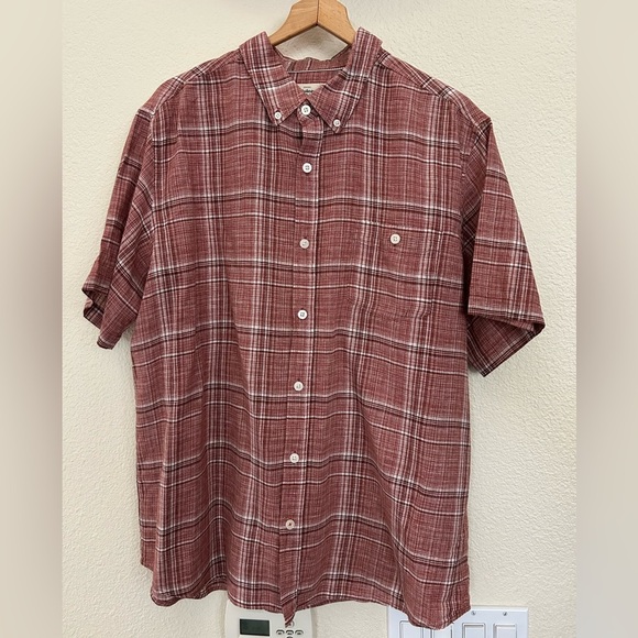 Weatherproof Vintage Washable Linen Plaid Button Down Shirts Mens size XL Brown - Picture 1 of 8
